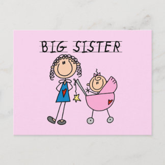 Carte Postale Grande Soeur Avec T-shirts et cadeaux Petite Soeur