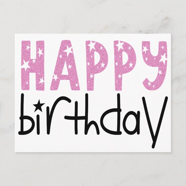 Carte Postale Grande typographie moderne Parties scintillant ros (Devant)