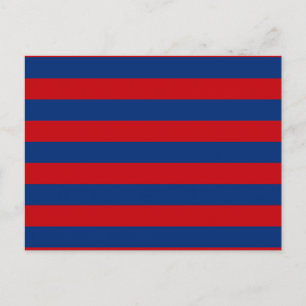 Carte Postale Grandes bandes horizontales rouges et bleues