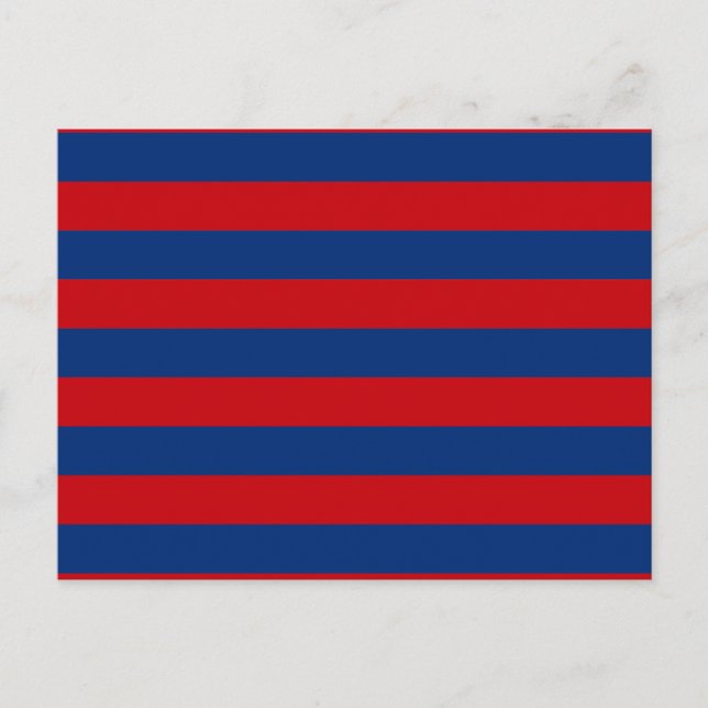 Carte Postale Grandes bandes horizontales rouges et bleues (Devant)