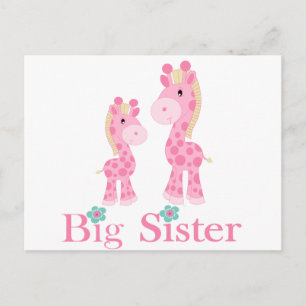 Carte Postale Grandes Soeurs Giraffes Roses