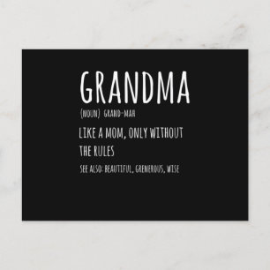 Carte Postale Grandma Definition Funny Gift for Grandmother Desi