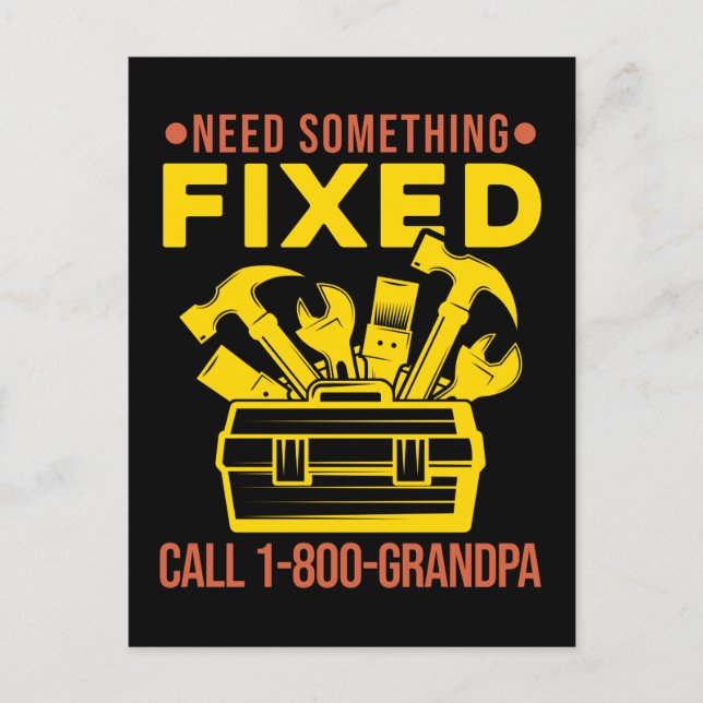 Carte Postale Grandpa Artiste Mécanicien Humour Handyman (Devant)