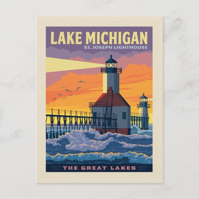 Carte Postale Grands Lacs | Lac Michigan (Devant)