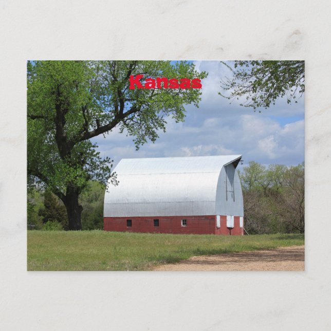 Carte Postale Grange rouge de Kansas country (Devant)
