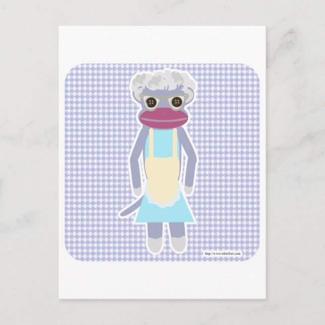 Carte Postale Granny Sock Monkey (Devant)