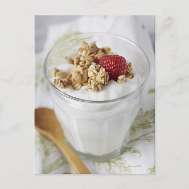 Carte Postale Granola, avoine, Toasé, Fruit, Berry, Framboise, (Devant)
