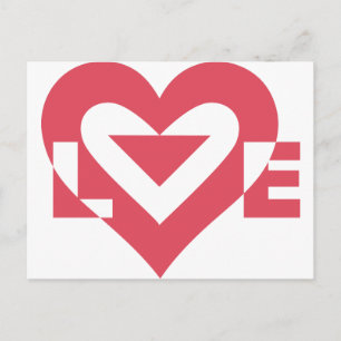 Carte Postale Graphique d'amour cool, rose cerise