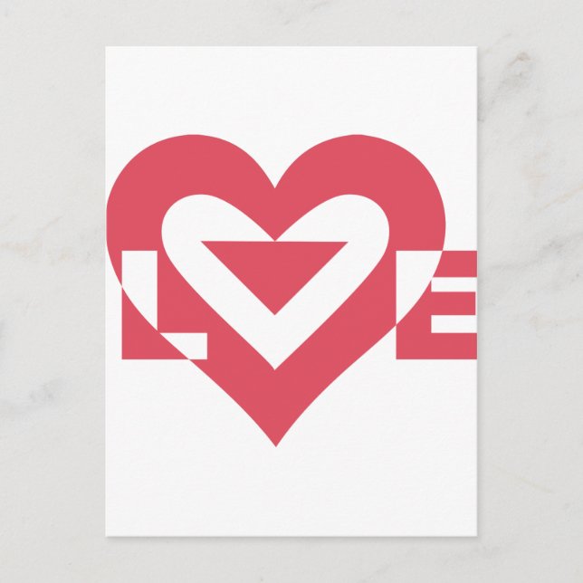 Carte Postale Graphique d'amour cool, rose cerise (Devant)