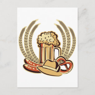 Carte Postale Graphique de la fête de la bière Oktoberfest