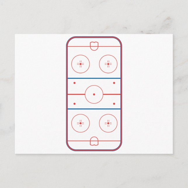 Carte Postale graphique de la patinoire de hockey (Devant)