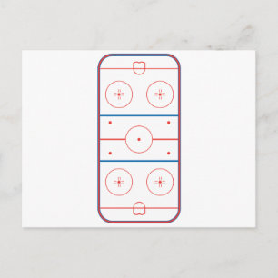Carte Postale graphique de patinoire de hockey sur glace