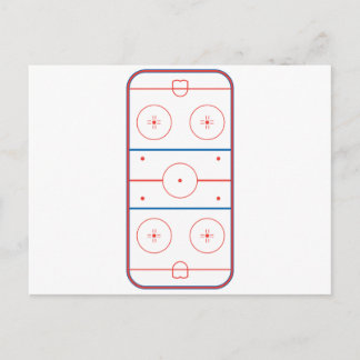 Carte Postale graphique de patinoire de hockey sur glace