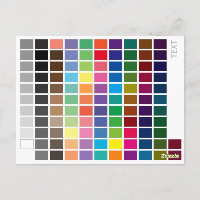 Carte Postale Graphique de référence couleur (Dos)