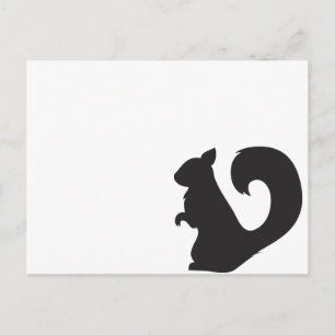 Carte Postale Graphique de silhouette des écureuils