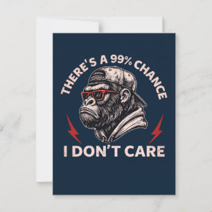 Carte Postale Graphique de singe sarcastique en Casquette et nua