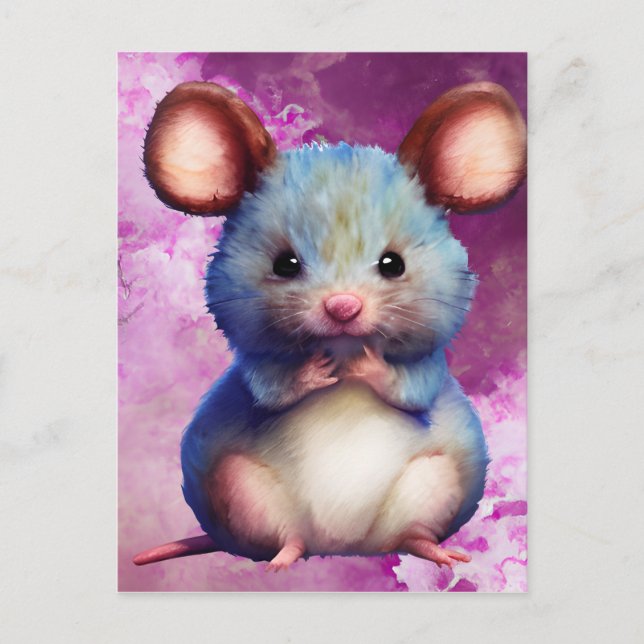 Carte Postale Graphique de souris aquarelle (Devant)