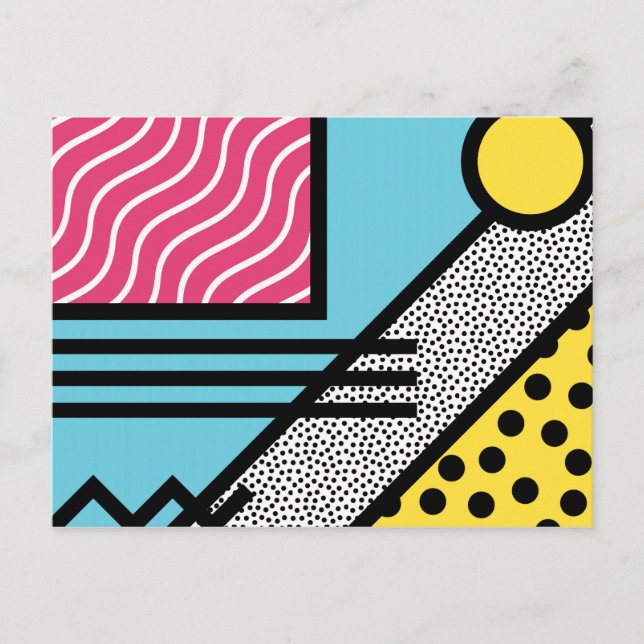 Carte Postale graphique de style pop art memphis Abstrait dans l (Devant)