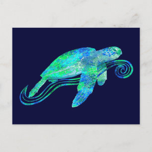 Carte Postale Graphique de tortue marine