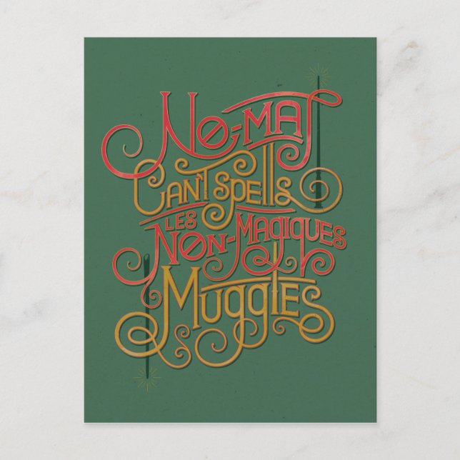 Carte Postale Graphique de traductions localisées MUGGLE™ (Devant)