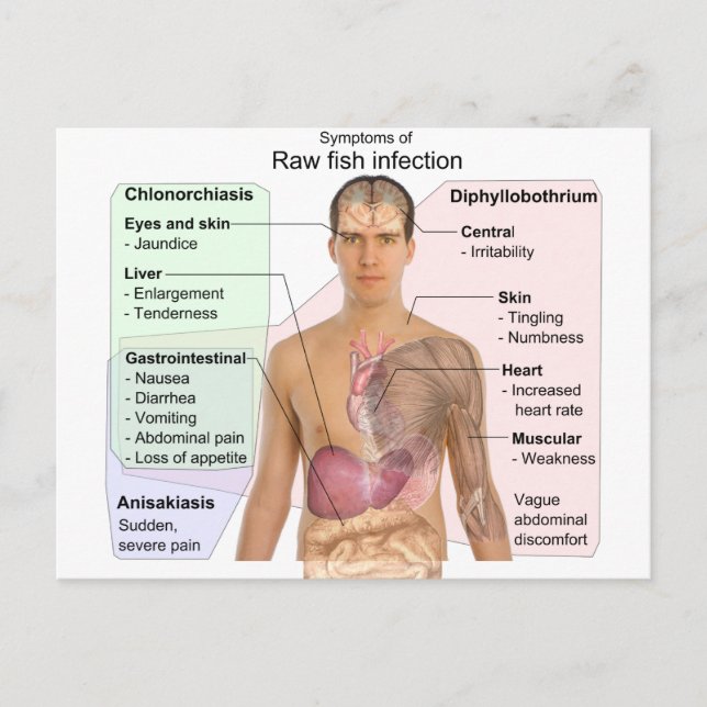 Carte Postale Graphique des symptômes de l'infection du poisson  (Devant)