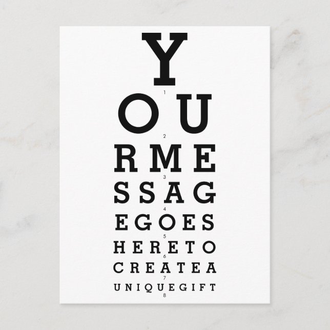Carte Postale Graphique d'opticien de votre message (Devant)