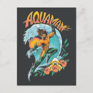 Carte Postale Graphique du Surf de levage Aquaman et Trident