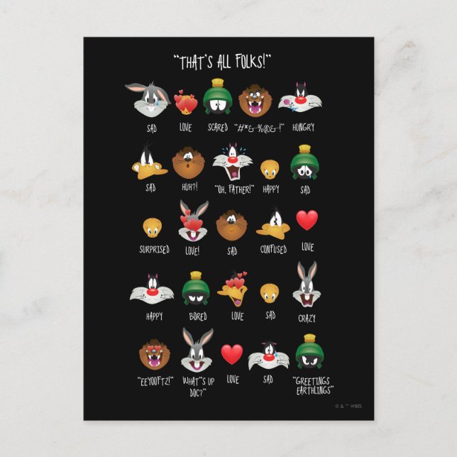 Carte Postale Graphique Emoji LOONEY TUNES™ (Devant)