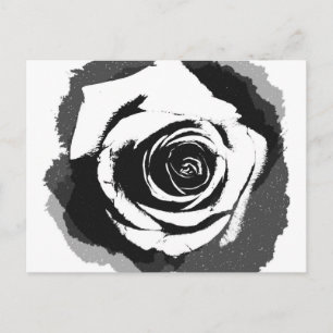 Carte Postale Graphique rose noir et blanc