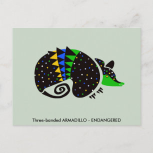 Carte Postale Graphique Trois bandes ARMADILLO - Animaux en voie