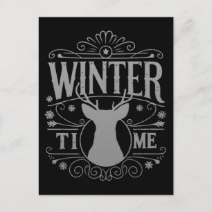 Carte Postale Graphisme de la saison de Noël temps hivernal des