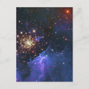 Carte Postale Grappe étoile rayonnante et nuage de gaz interstel