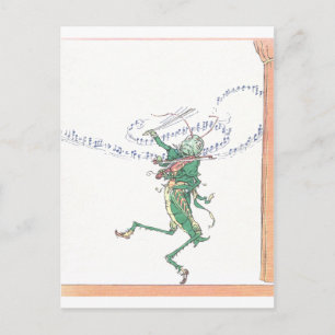 Carte Postale Grasshopper Musical Jouer Violon