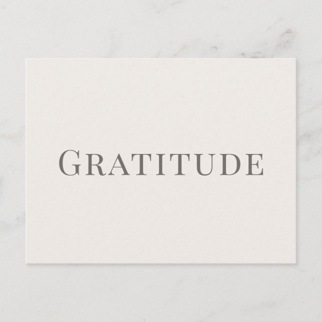 Carte Postale Gratitude – Minimal Typography Design (Devant)