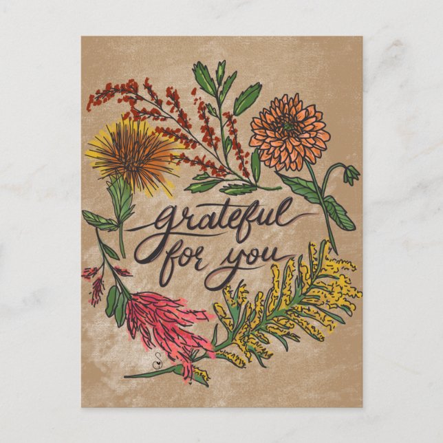 Carte Postale Gratitude Postcard Set | November Snail Mail | Tha (Devant)