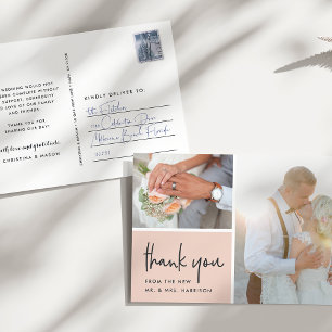 Carte Postale Gratitude rouillée   Merci photo Mariage