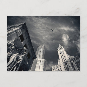 Carte Postale Gratte-ciel de Chicago Illinois en noir et blanc