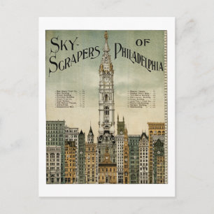 Carte Postale gratte-ciel de Philadelphie (1898 Poster vintage)
