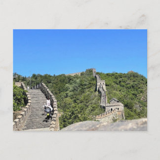 Carte Postale Gravissant la Grande Muraille de Chine — Marches a