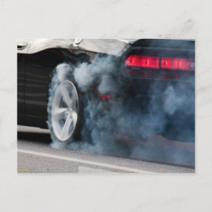 Carte Postale Gravure de voiture noire