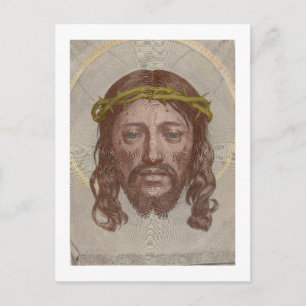 Carte Postale Gravure du visage du Christ de Claude Mellan en 16
