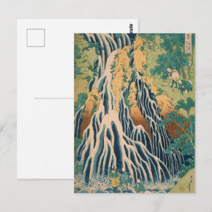 Carte Postale Gravure sur bois de la cascade de Kirifuri de Hoku