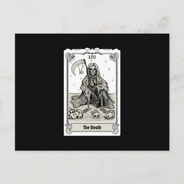 Carte Postale gravure tarot de la mort XIII (Devant)