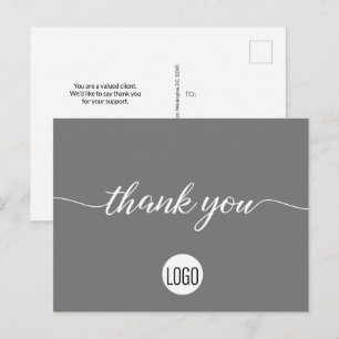 Carte Postale Gray Appréciation du client logo personnalisé de l