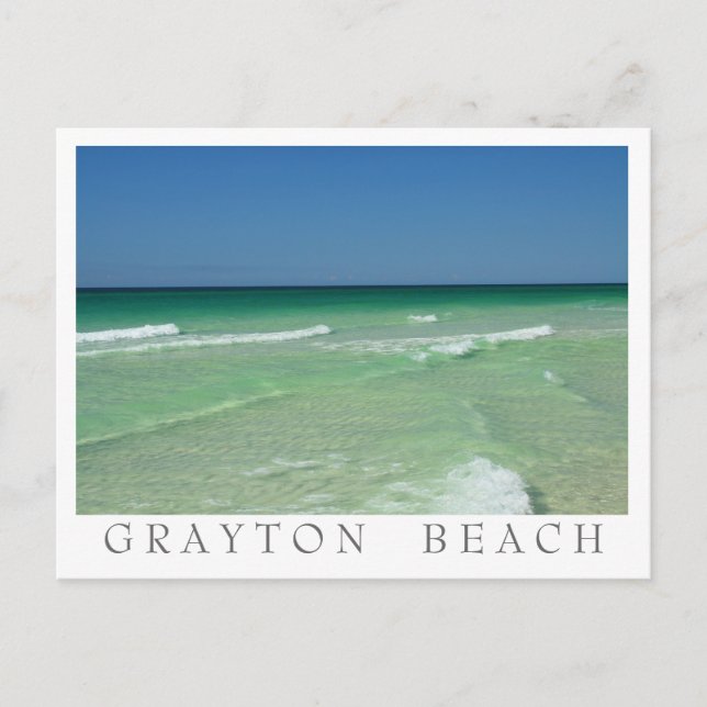 Carte Postale Grayton Beach - 30A Floride - Frontière blanche (Devant)