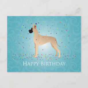 Carte Postale Great Dane Happy Birthday Design