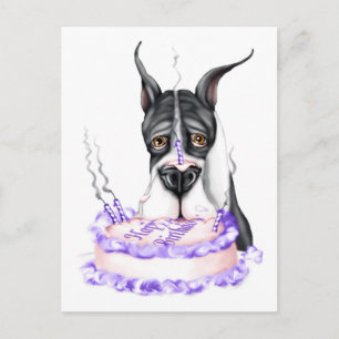 Carte Postale Great Dane Mantle gâteau d'anniversaire