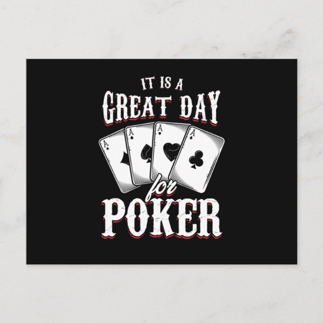 Carte Postale Great Day For Poker Casino Cards Gambler Gift (Devant)
