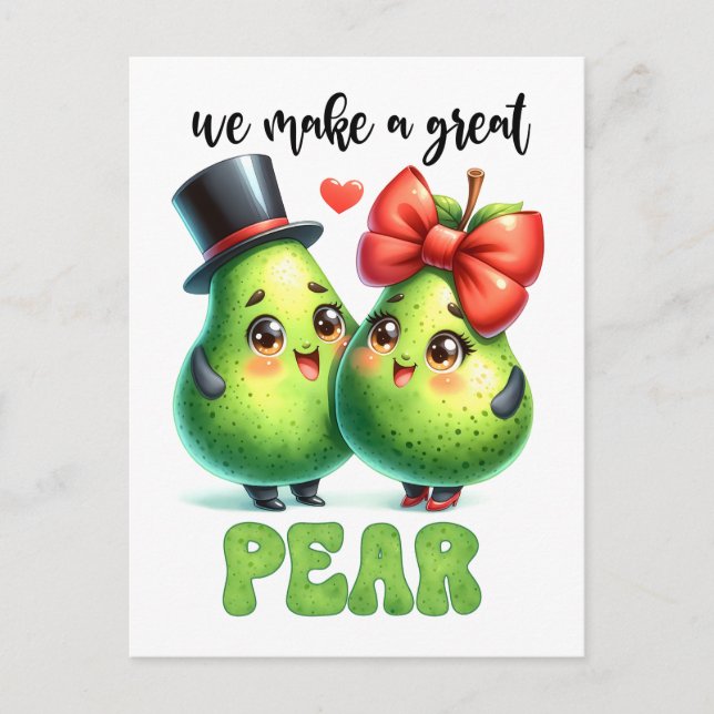 Carte Postale Great Pear Punny Funny Valentine (Devant)