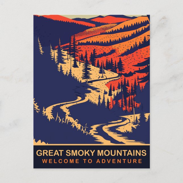 Carte Postale Great Smoky Mountains, Vintage voyage (Devant)